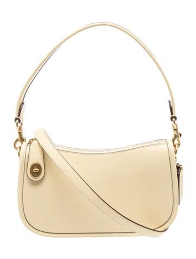 Pre-owned Coach Leather Shoulder Bag In Neutral
