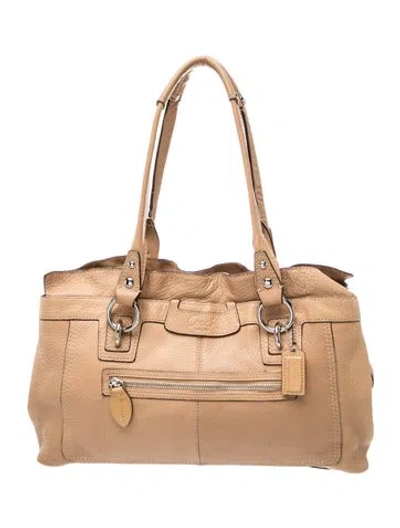 Pre-owned Coach Leather Shoulder Bag In Neutral