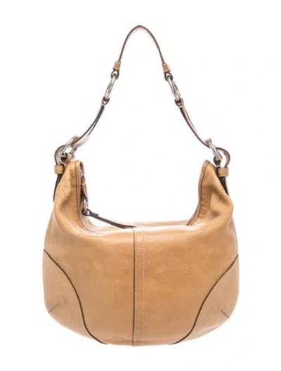 Pre-owned Coach Leather Shoulder Bag In Neutral