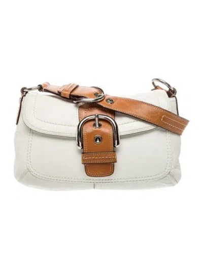Pre-owned Coach Leather Shoulder Bag In Neutral