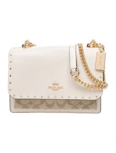 Pre-owned Coach Leather Shoulder Bag In Neutral