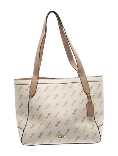 Pre-owned Coach Leather Shoulder Bag In Neutral