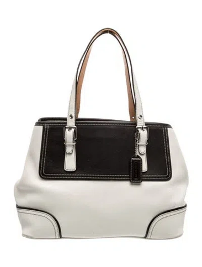 Pre-owned Coach Leather Shoulder Bag In Neutral