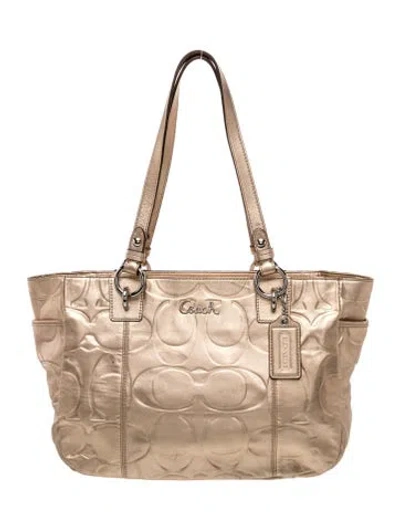 Pre-owned Coach Leather Shoulder Bag In Neutral