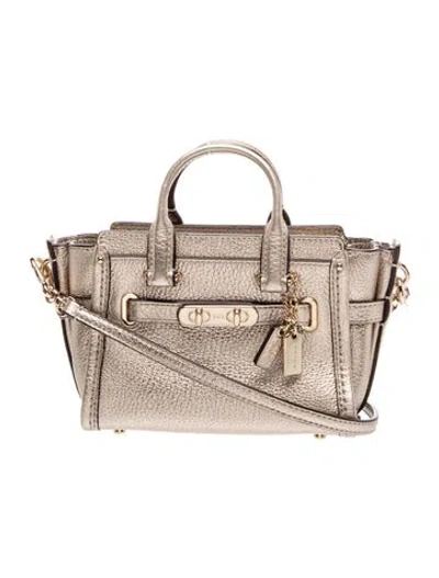 Pre-owned Coach Leather Shoulder Bag In Neutral