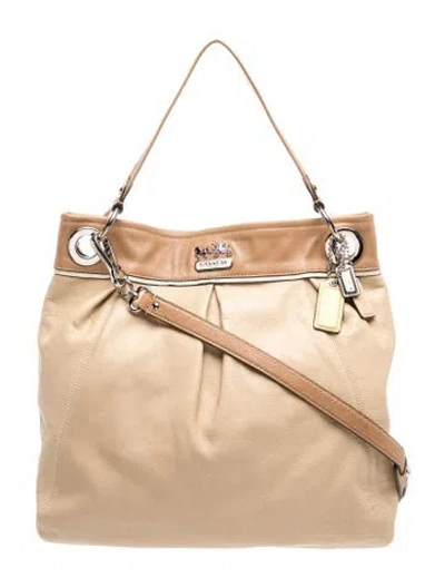 Pre-owned Coach Leather Shoulder Bag In Neutral