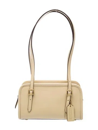Pre-owned Coach Leather Shoulder Bag In Neutral