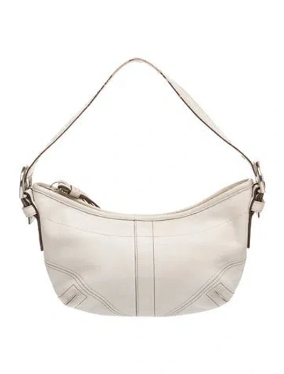 Pre-owned Coach Leather Shoulder Bag In Neutral