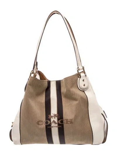 Pre-owned Coach Leather Shoulder Bag In Neutral