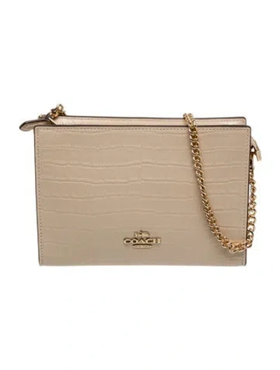 Pre-owned Coach Leather Shoulder Bag In Neutral