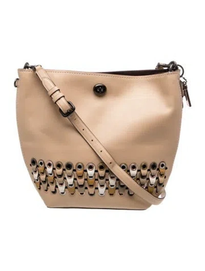 Pre-owned Coach Leather Shoulder Bag In Neutral