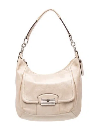 Pre-owned Coach Leather Shoulder Bag In Neutral