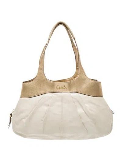 Pre-owned Coach Leather Shoulder Bag In Neutral