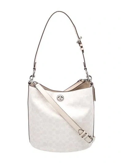 Pre-owned Coach Leather Shoulder Bag In Neutral