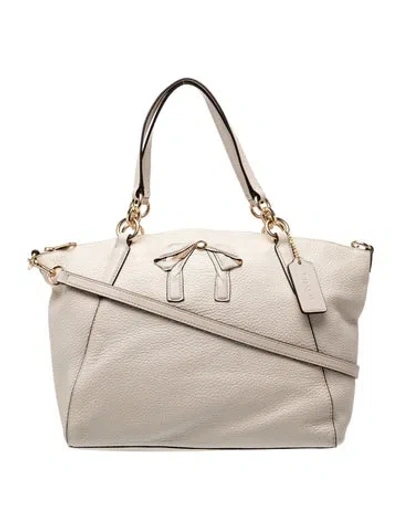 Pre-owned Coach Leather Shoulder Bag In Neutral