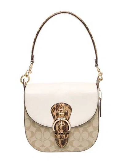 Pre-owned Coach Leather Shoulder Bag In Neutral