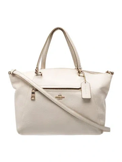 Pre-owned Coach Leather Shoulder Bag In Neutral