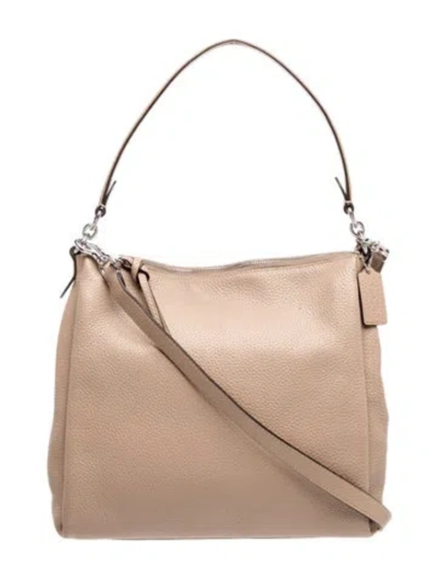 Pre-owned Coach Leather Shoulder Bag In Neutral