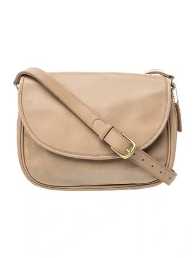 Pre-owned Coach Leather Shoulder Bag In Neutral