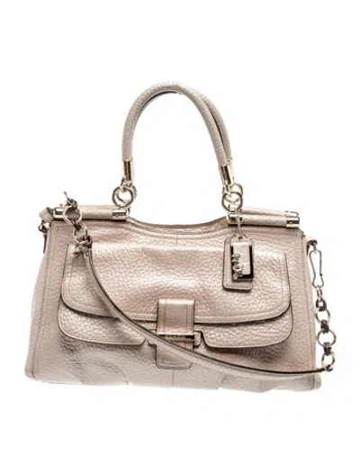 Pre-owned Coach Leather Shoulder Bag In Neutral