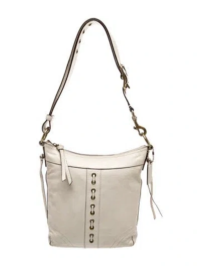 Pre-owned Coach Leather Shoulder Bag In Neutral