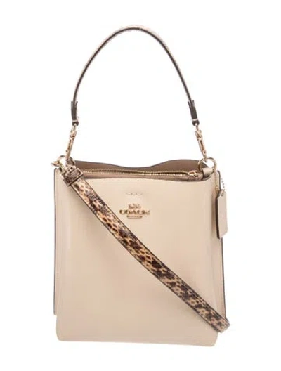 Pre-owned Coach Leather Shoulder Bag In Neutral
