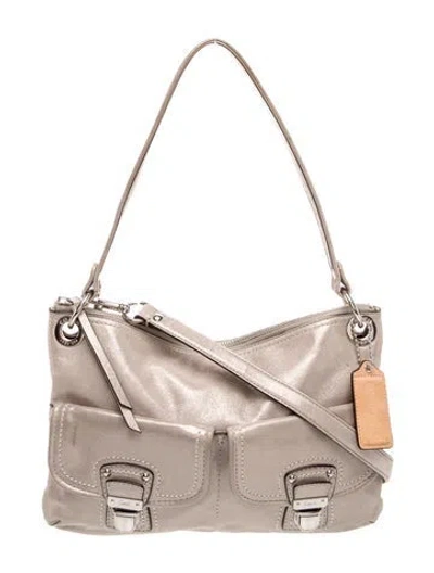 Pre-owned Coach Leather Shoulder Bag In Neutral