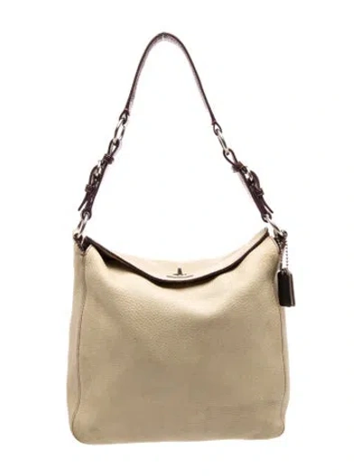 Pre-owned Coach Leather Shoulder Bag In Neutral