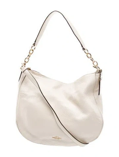 Pre-owned Coach Leather Shoulder Bag In Neutral