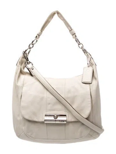 Pre-owned Coach Leather Shoulder Bag In Neutral