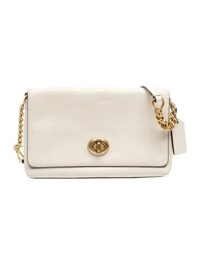 Pre-owned Coach Leather Shoulder Bag In Neutral