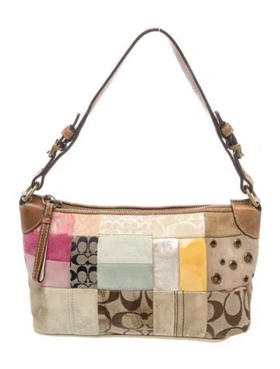 Pre-owned Coach Leather Shoulder Bag In Neutral