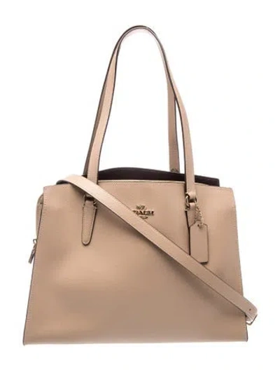 Pre-owned Coach Leather Shoulder Bag In Neutral
