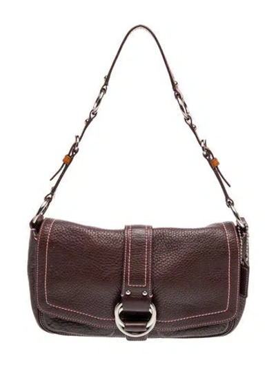 Pre-owned Coach Leather Shoulder Bag In Neutral