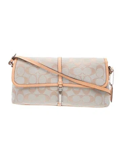 Pre-owned Coach Leather Shoulder Bag In Neutral