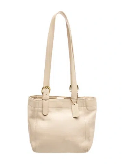 Pre-owned Coach Leather Shoulder Bag In Neutral