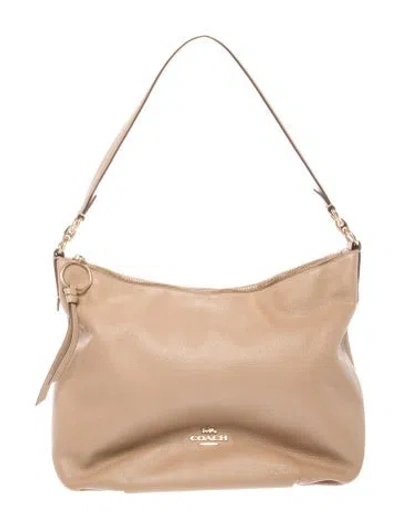 Pre-owned Coach Leather Shoulder Bag In Neutrals