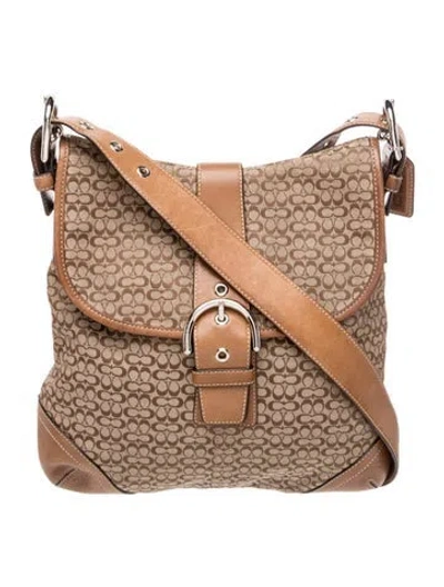 Pre-owned Coach Leather Shoulder Bag In Neutrals