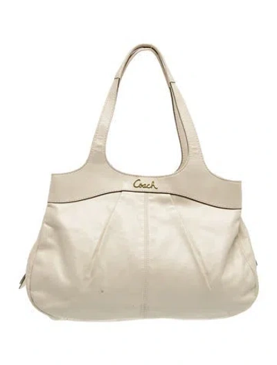 Pre-owned Coach Leather Shoulder Bag In Neutrals