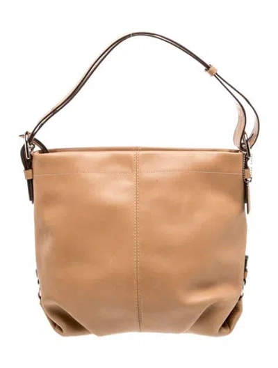 Pre-owned Coach Leather Shoulder Bag In Neutrals