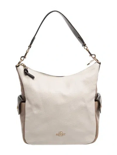 Pre-owned Coach Leather Shoulder Bag In Neutrals