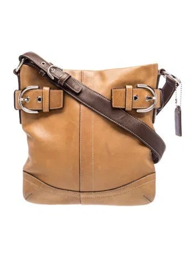 Pre-owned Coach Leather Shoulder Bag In Neutrals