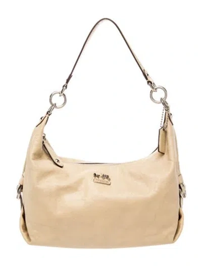Pre-owned Coach Leather Shoulder Bag In Neutrals