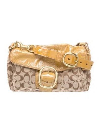 Pre-owned Coach Leather Shoulder Bag In Neutrals