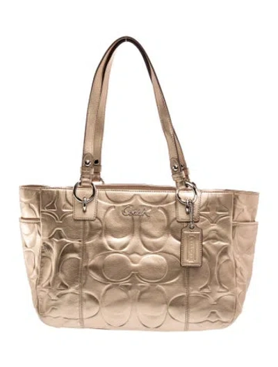 Pre-owned Coach Leather Shoulder Bag In Neutrals