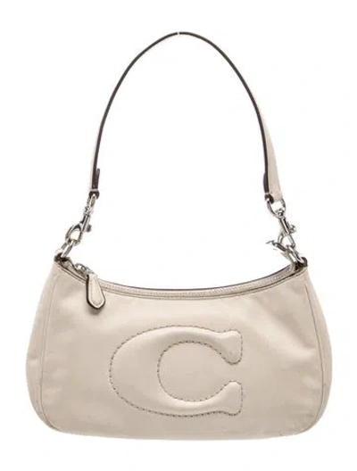 Pre-owned Coach Leather Shoulder Bag In Neutrals