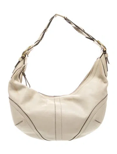 Pre-owned Coach Leather Shoulder Bag In Neutrals