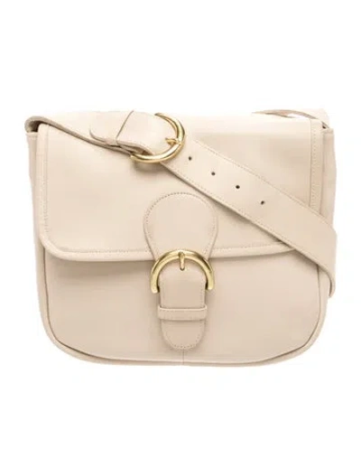 Pre-owned Coach Leather Shoulder Bag In Neutrals