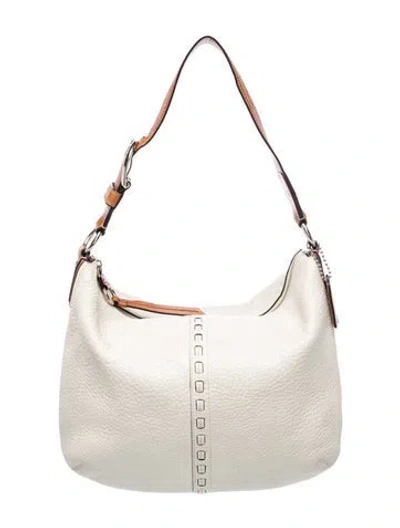 Pre-owned Coach Leather Shoulder Bag In Neutrals