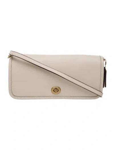 Pre-owned Coach Leather Shoulder Bag In Neutrals
